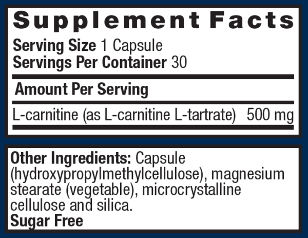 Metagenics L-Carnitine | Fat Metabolism and Energy Production Support – 30 Capsules - Image 2