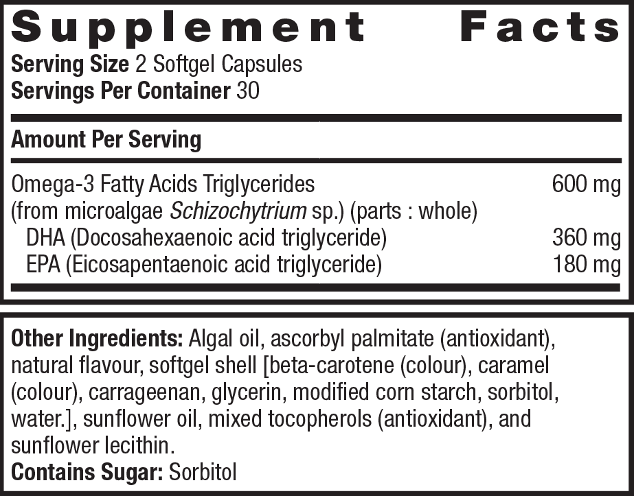 OmegaGenics EPA-DHA 300 Algae, homeopath