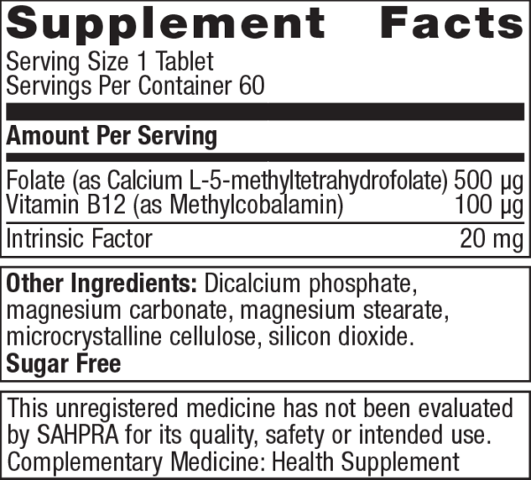 Metagenics Intrinsi B12-Folate | Advanced Support for Nervous System and Red Blood Cell Health – 60 Tablets - Image 2