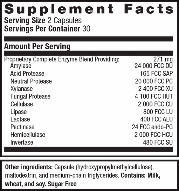Metagenics SpectraZyme Complete | Comprehensive Digestive Enzyme Support – 60 Capsules - Image 2